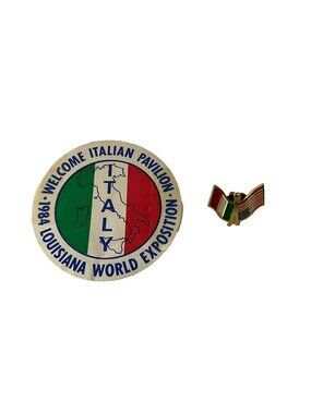 Louisiana World Exposition Italy Sticker Pin Italian Pavilion Worlds Fair 1984